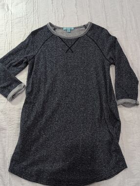 She + Sky Heathered Blueish Gray Knit Tunic